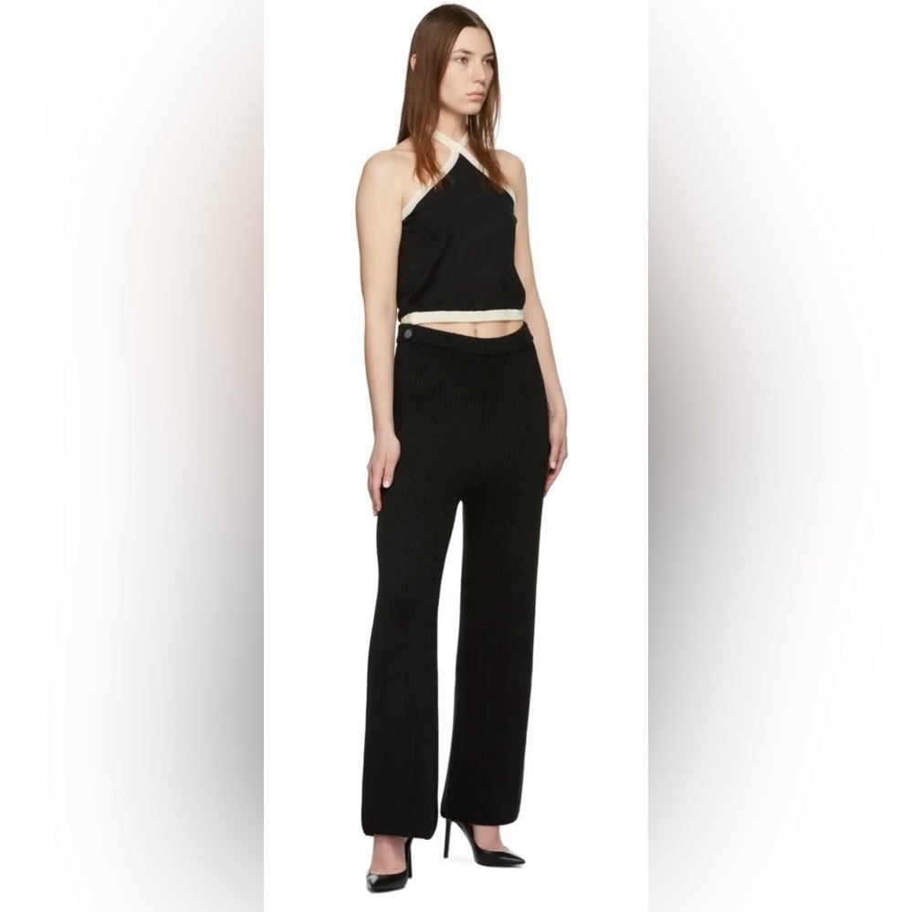 New Saks Potts Designer Rib Knit Merino Wool Italy Pants — image 3 of 8